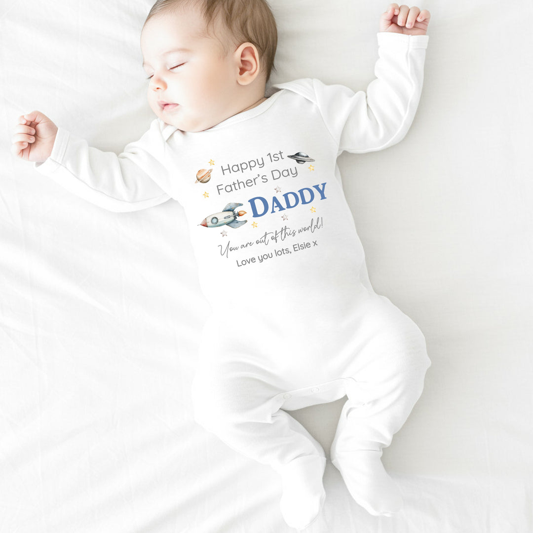 Personalised Out Of This World Father's Day Babygrow/Vest