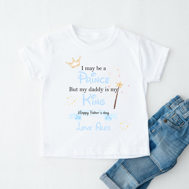 My Daddy Is My King Blue Father's Day T-shirt