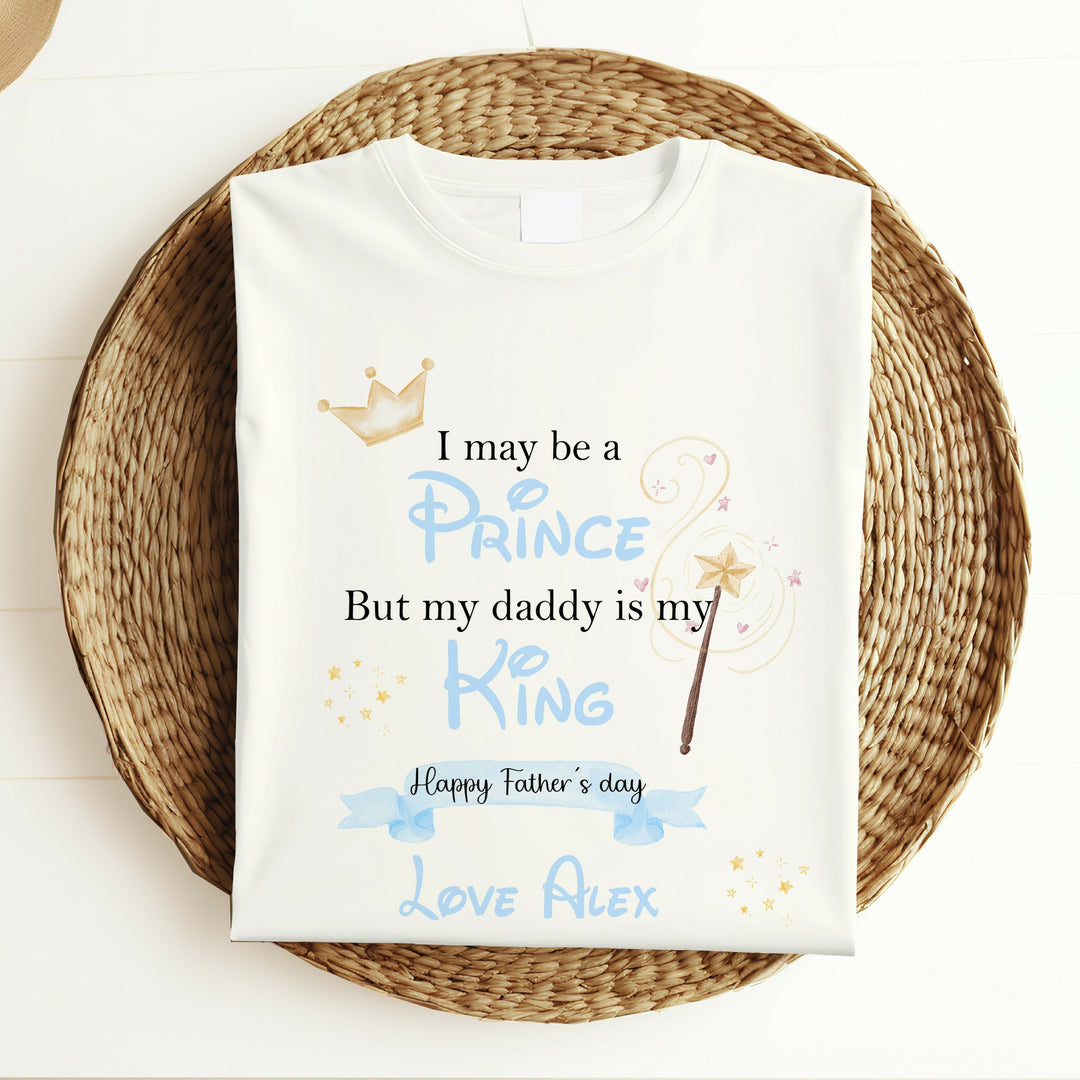 Personalised My Daddy Is My King Blue Father's Day T-shirt