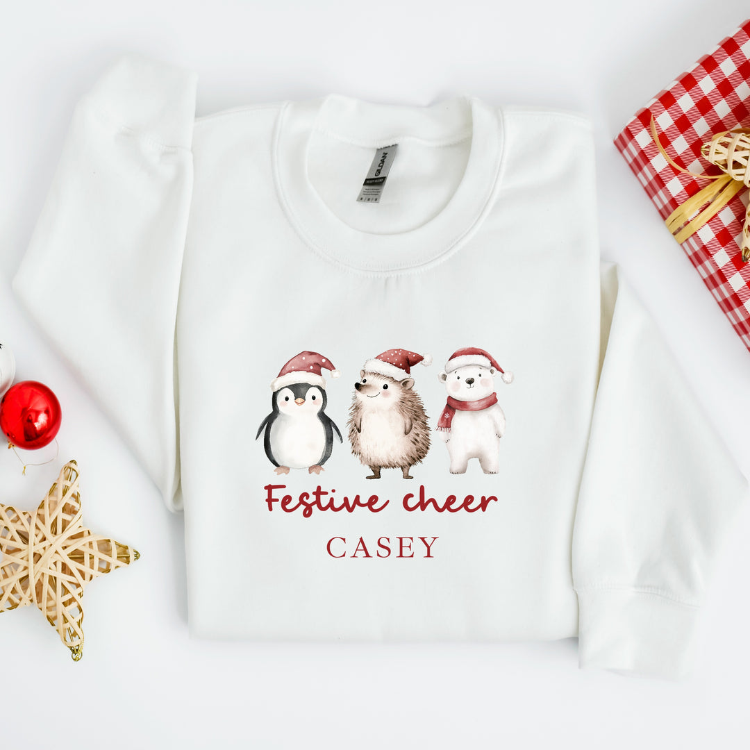 Personalised Kids Festive Cheer Christmas Jumper