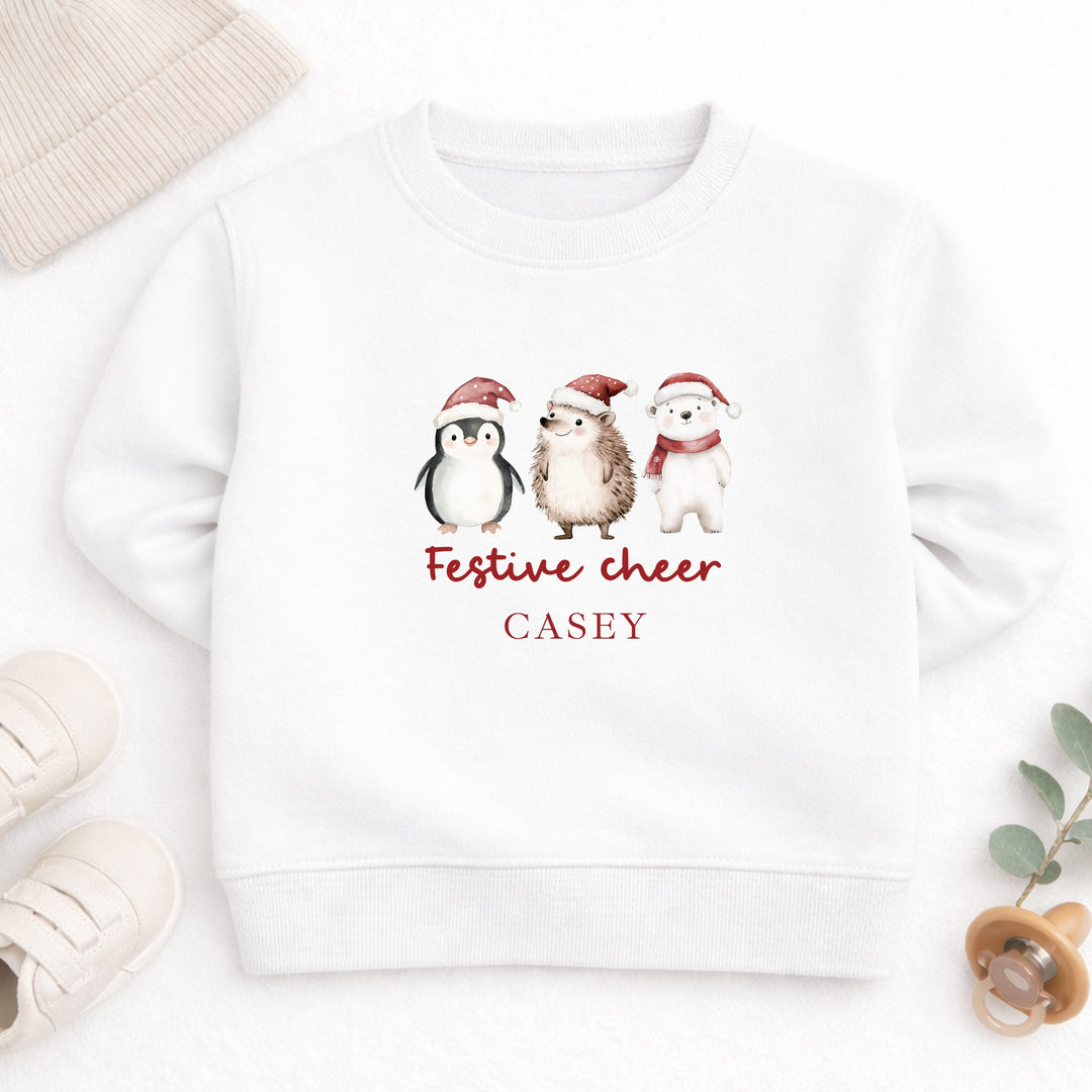 Personalised Kids Festive Cheer Christmas Jumper