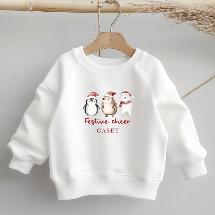 Personalised Kids Festive Cheer Christmas Jumper