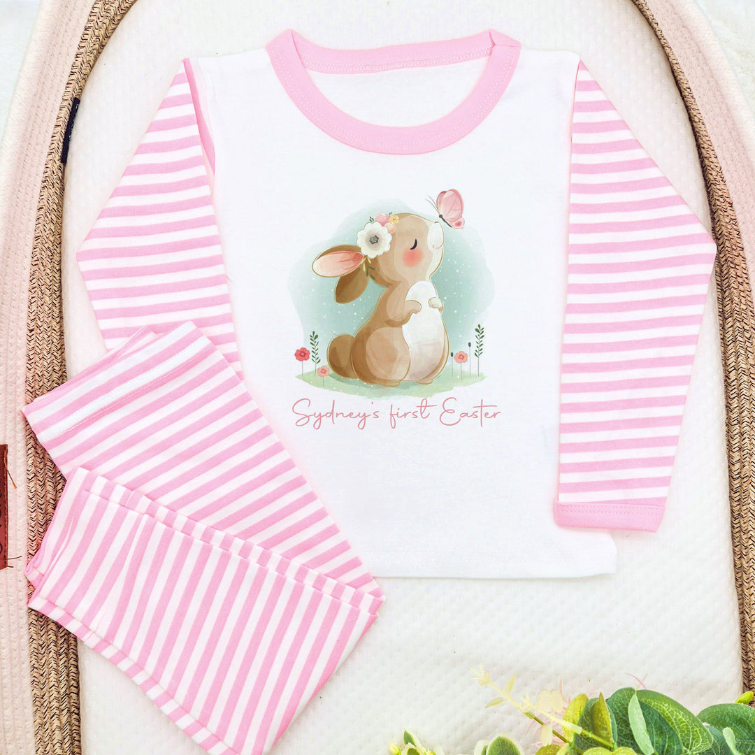 Personalised Pink Balloon Bunny My First Easter Pyjamas