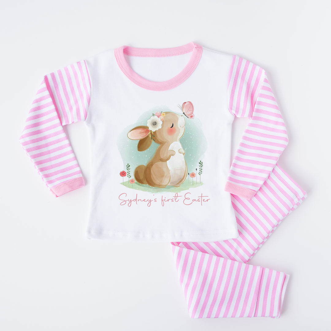 Personalised Pink Balloon Bunny My First Easter Pyjamas