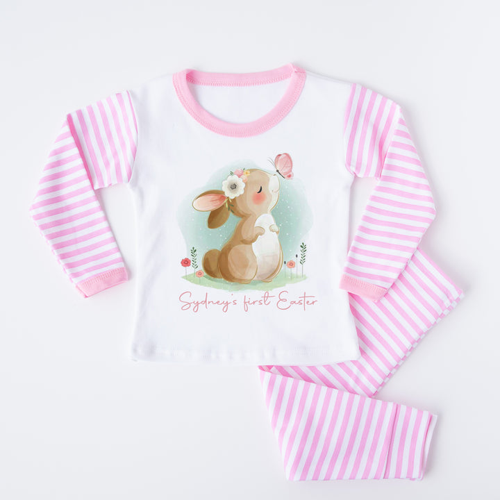 Personalised Pink Balloon Bunny My First Easter Pyjamas