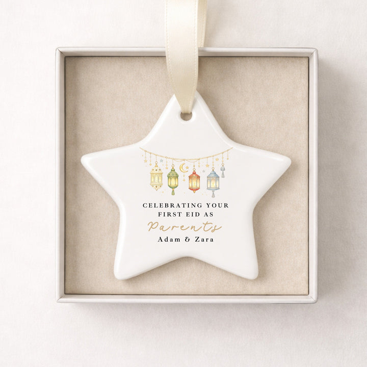 Personalised Our First Eid As Parents Ceramic Ornament