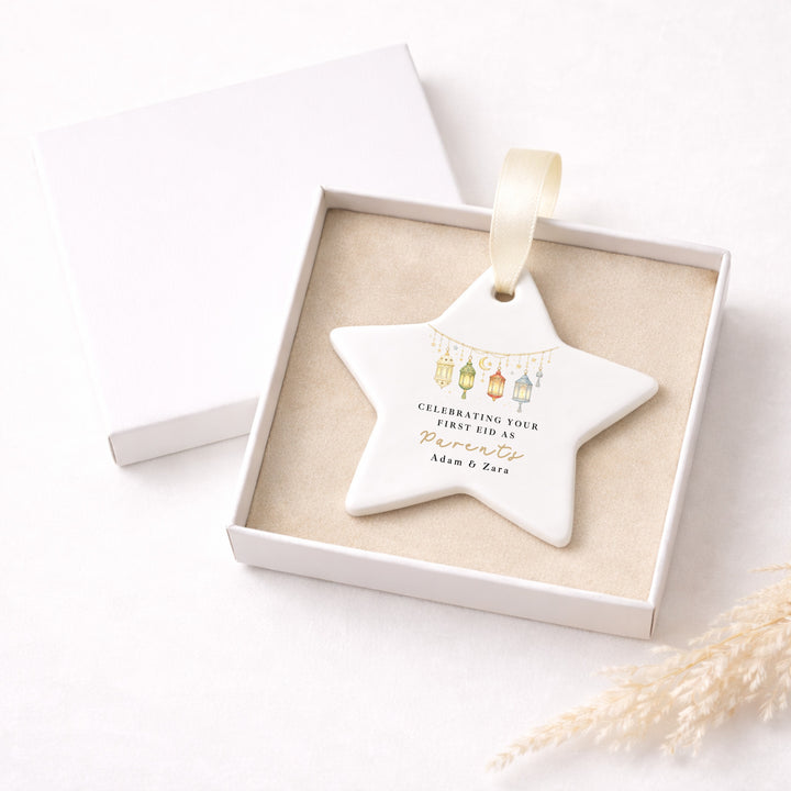 Personalised Our First Eid As Parents Ceramic Ornament