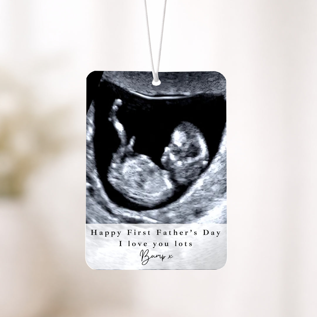 Personalised Happy First Father's Day Baby Scan Car Airfreshener
