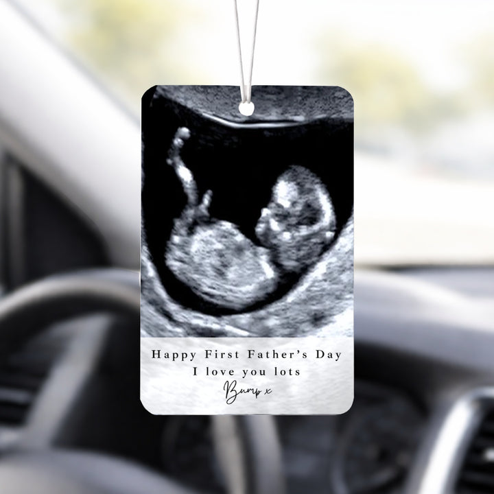 Personalised Happy First Father's Day Baby Scan Car Airfreshener