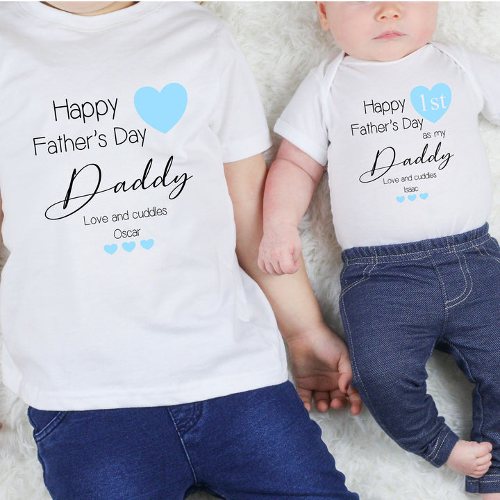 Personalised Happy 1st Father's Day Daddy Blue