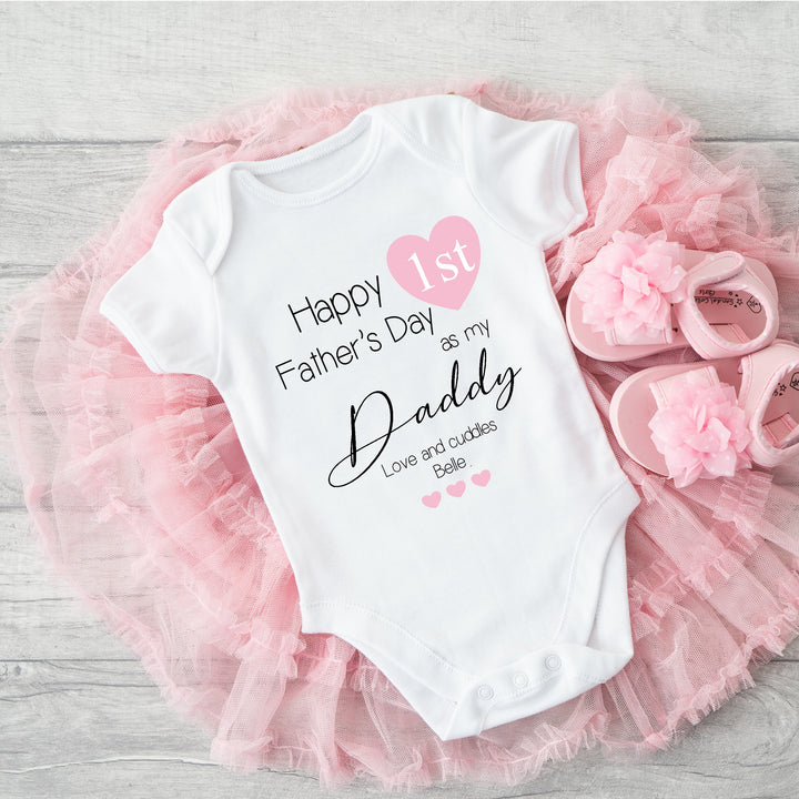 Personalised Happy 1st Father's Day Daddy Babygrow/Vest