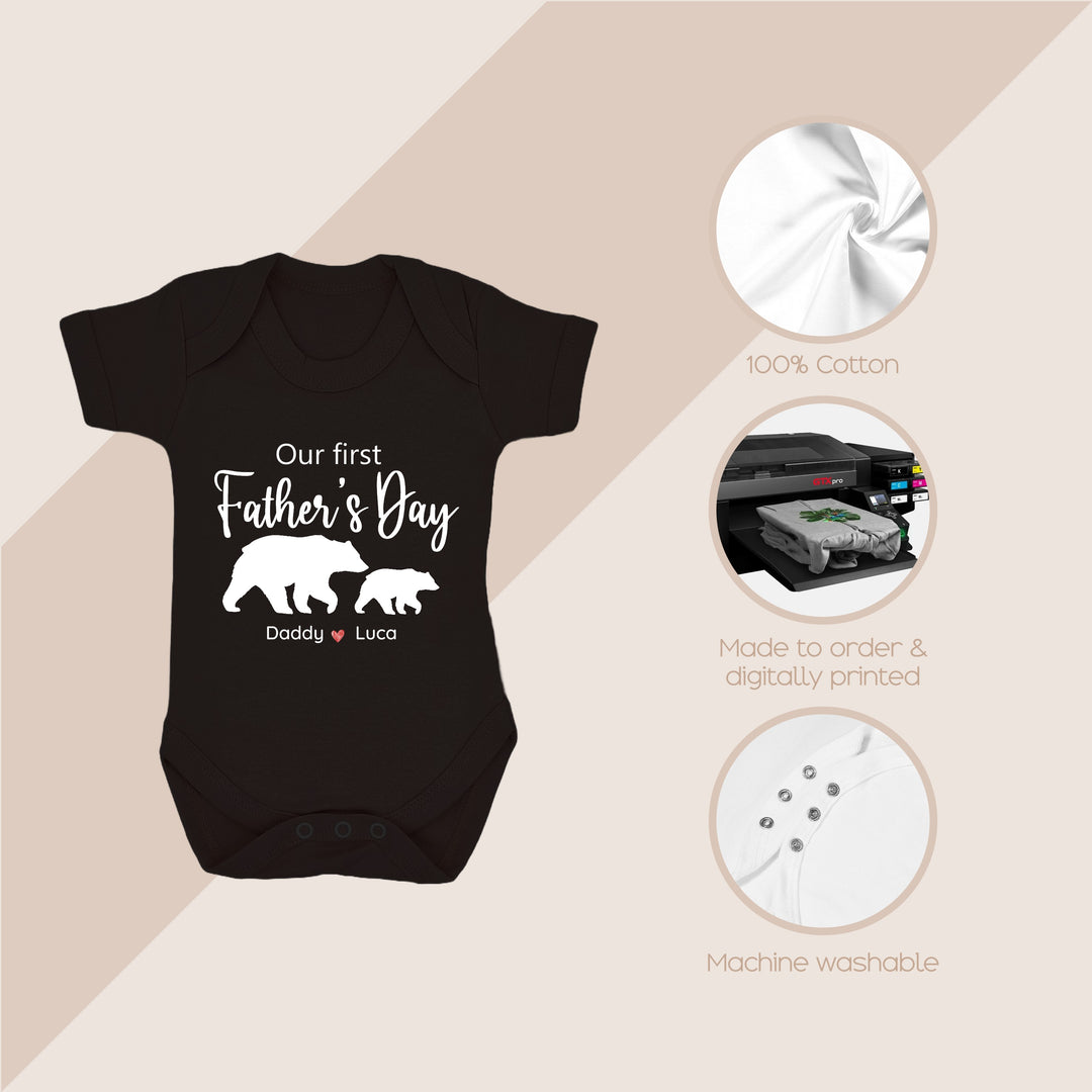 Personalised Our First Father's Day Matching T-shirt & Vest