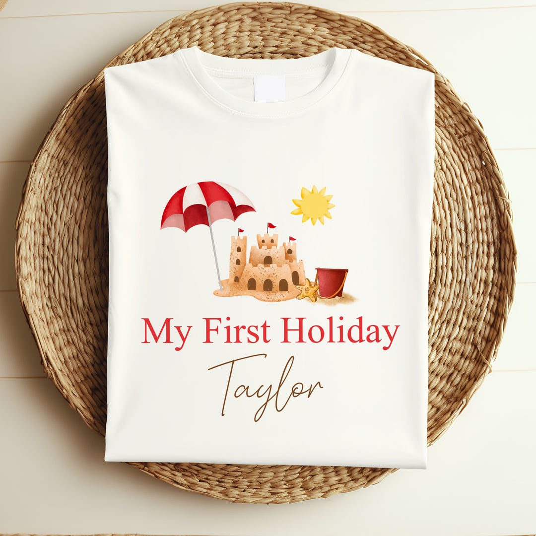 Personalised My First Holiday Beach T-shirt