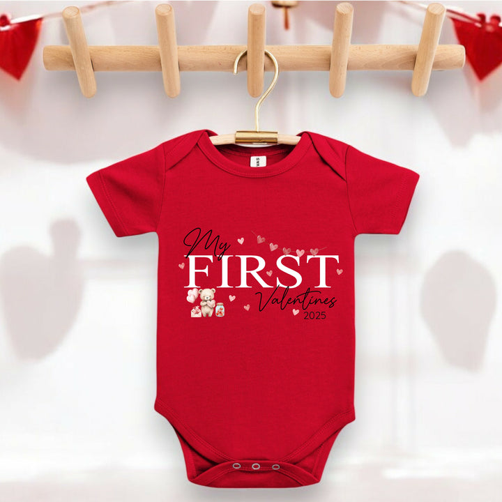 Personalised Red My First Valentines Day Babygrow/Vest