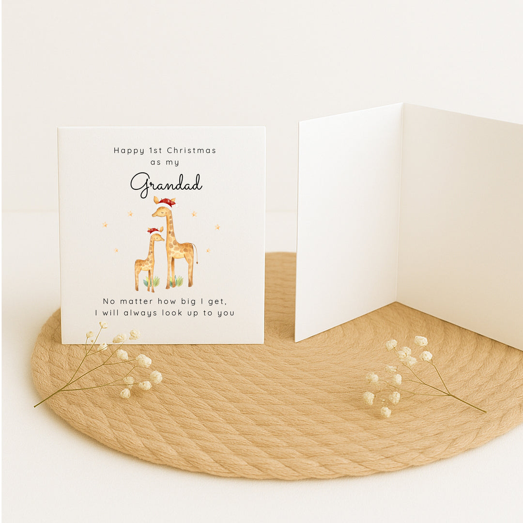 Personalised Giraffe Happy First Christmas As My Daddy Christmas Card