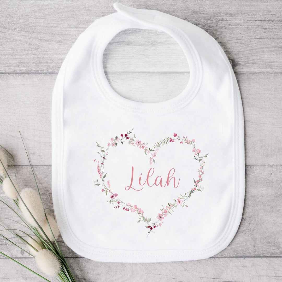 Personalised Heart Wreath Babygrow/Vest/Bib