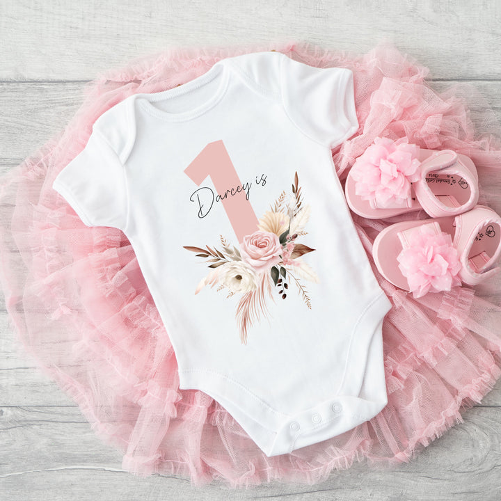 Personalised Birthday Pink Floral Vest