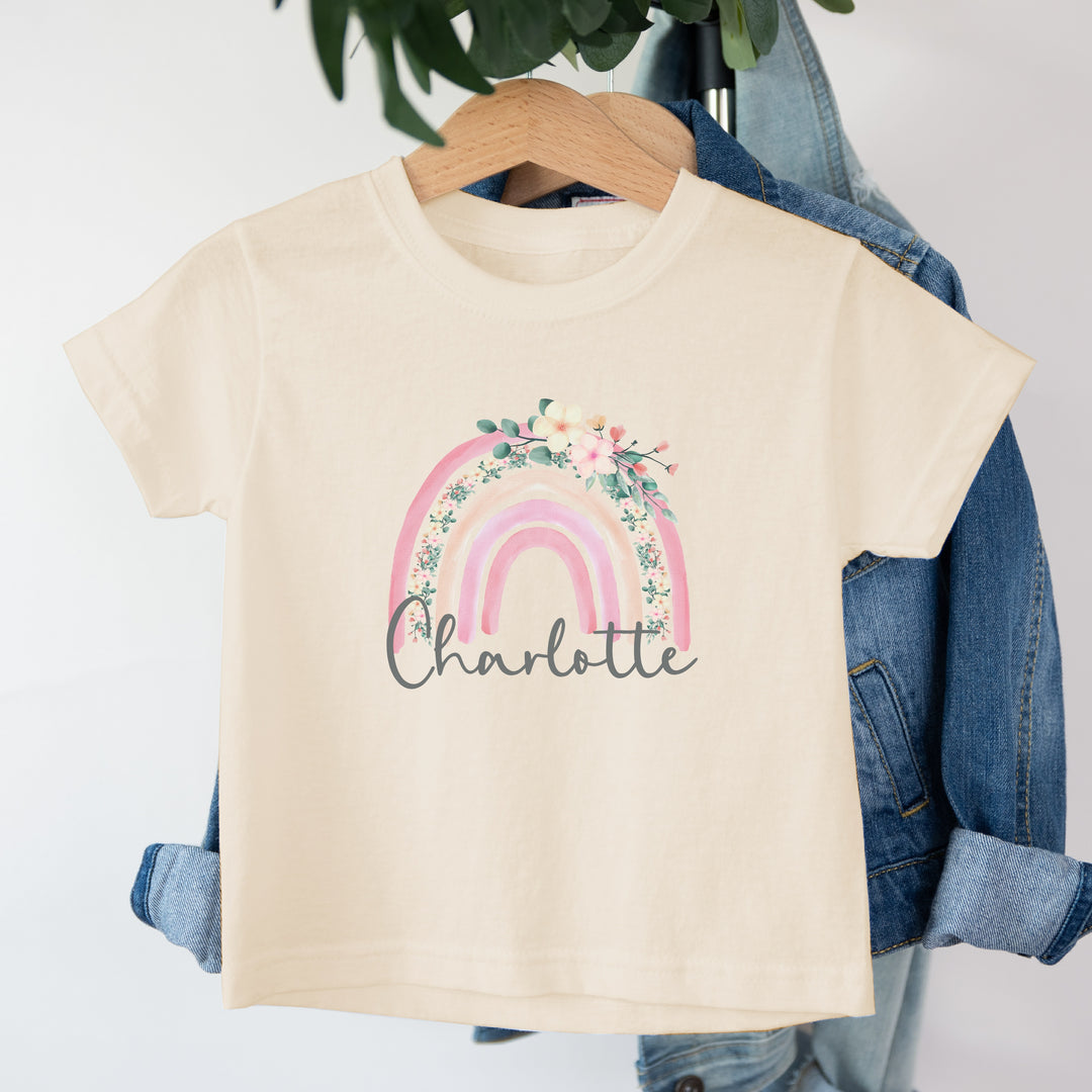 Personalised Floral Rainbow Children's T-shirt