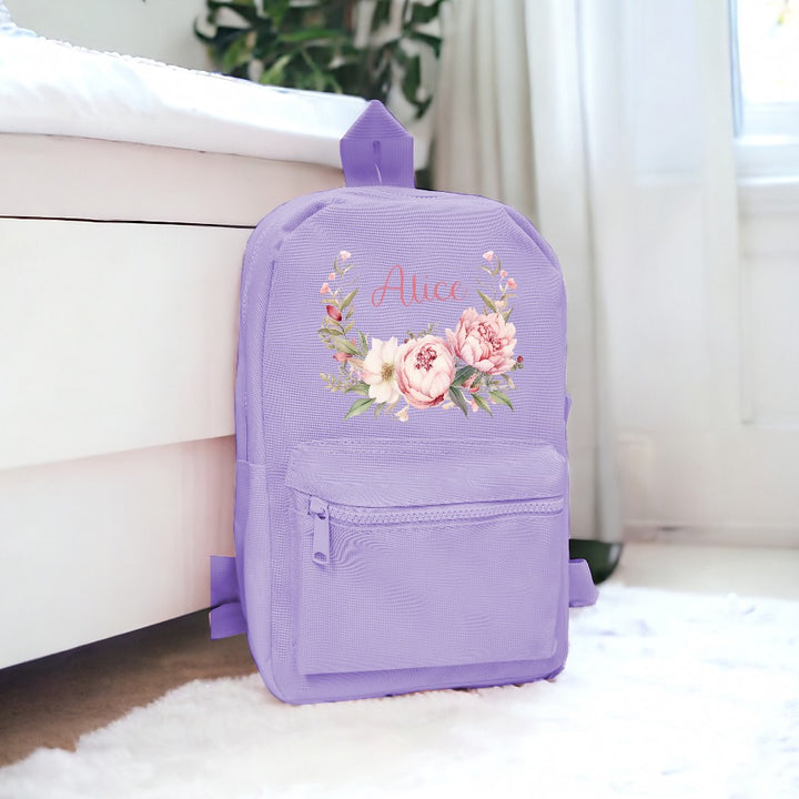 Personalised Floral Wreath Backpack