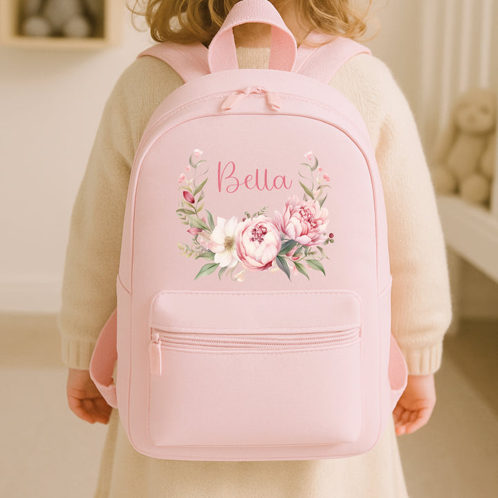 Personalised Floral Wreath Backpack