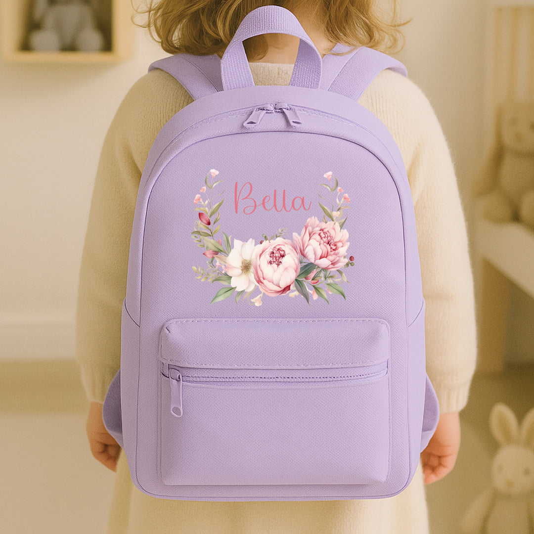 Personalised Floral Wreath Backpack