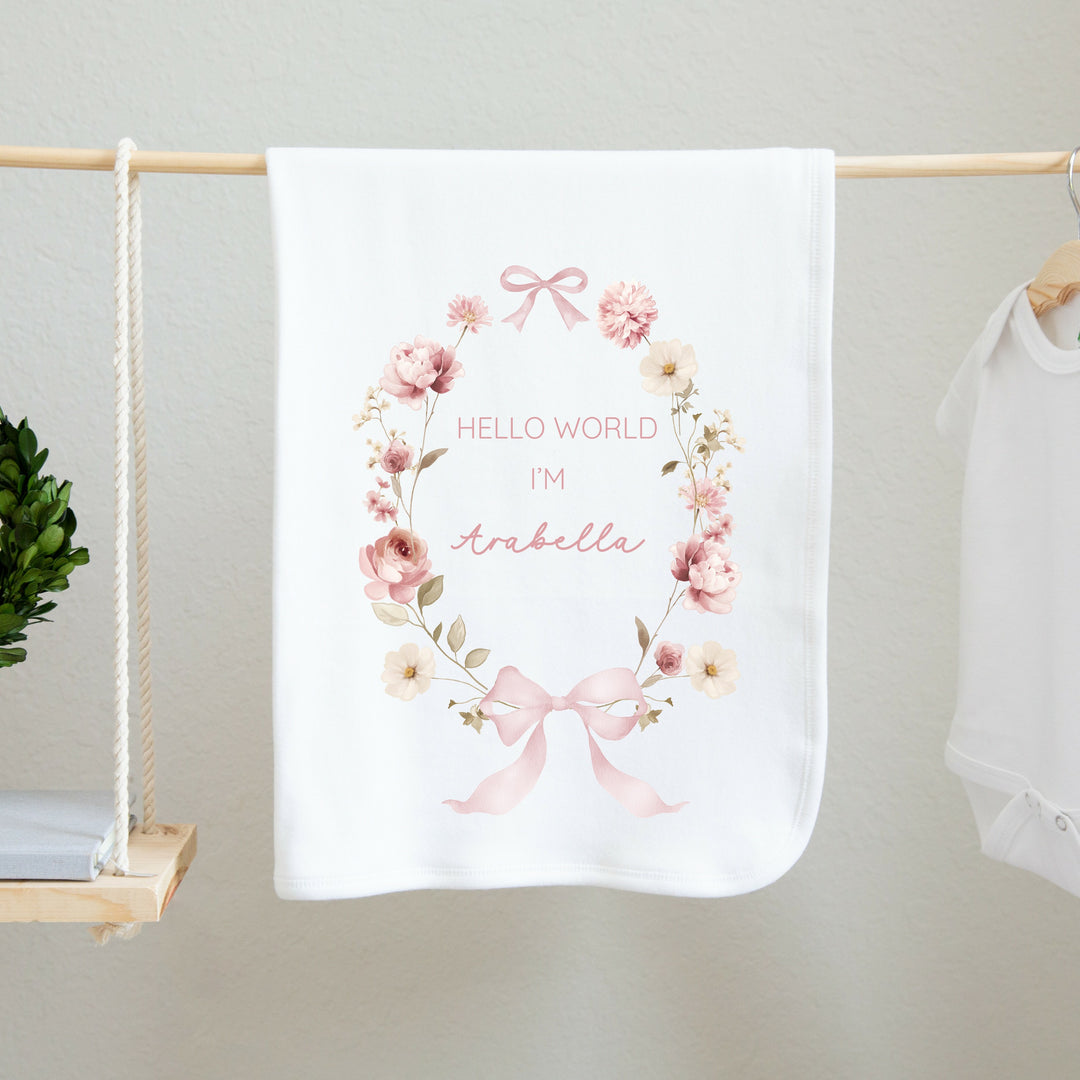 Personalised Pink Girls Baby Blanket
