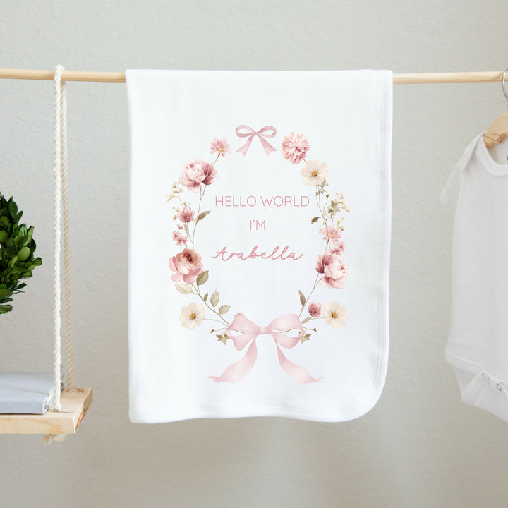 Personalised Pink Girls Baby Blanket