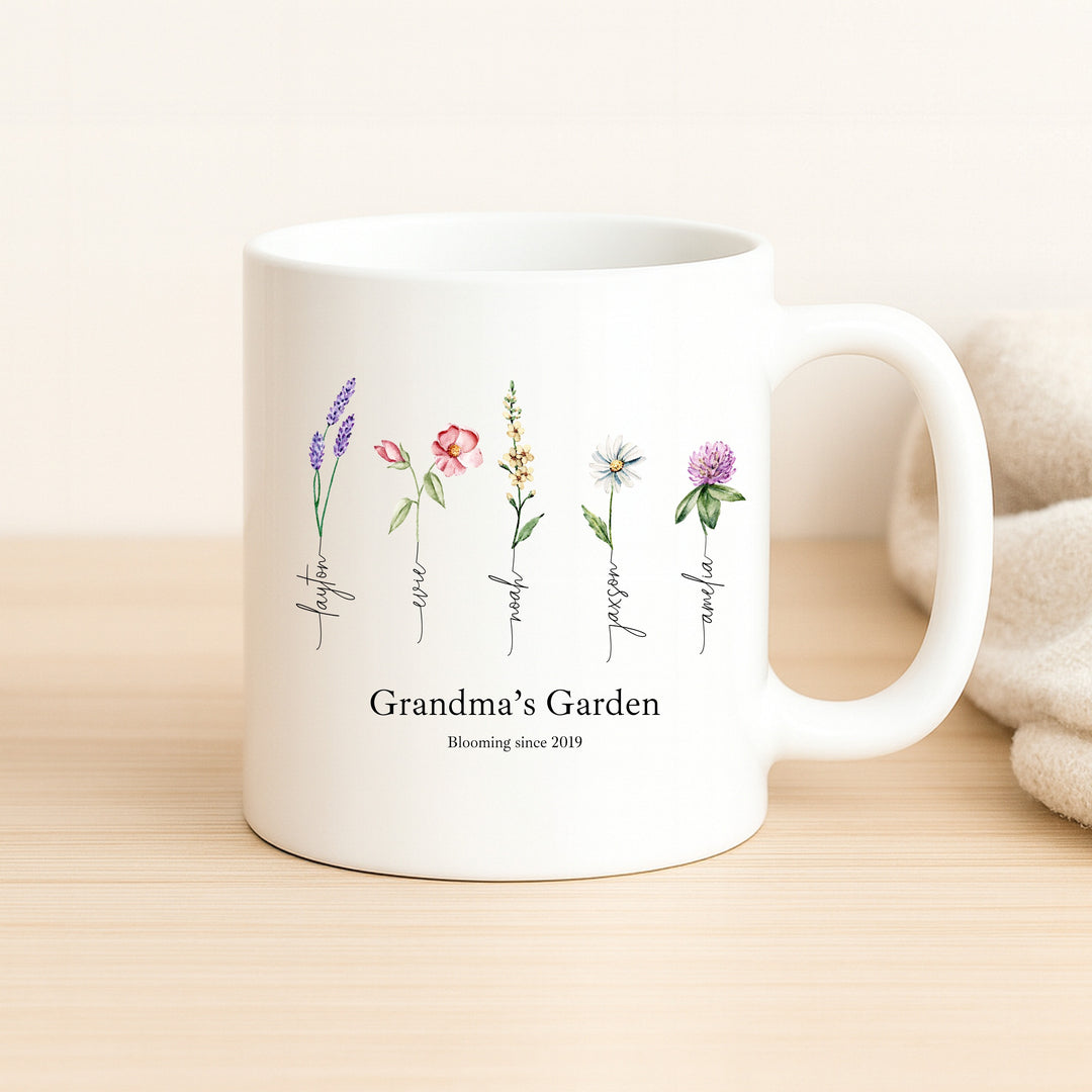 Personalised Flowers Garden Mug