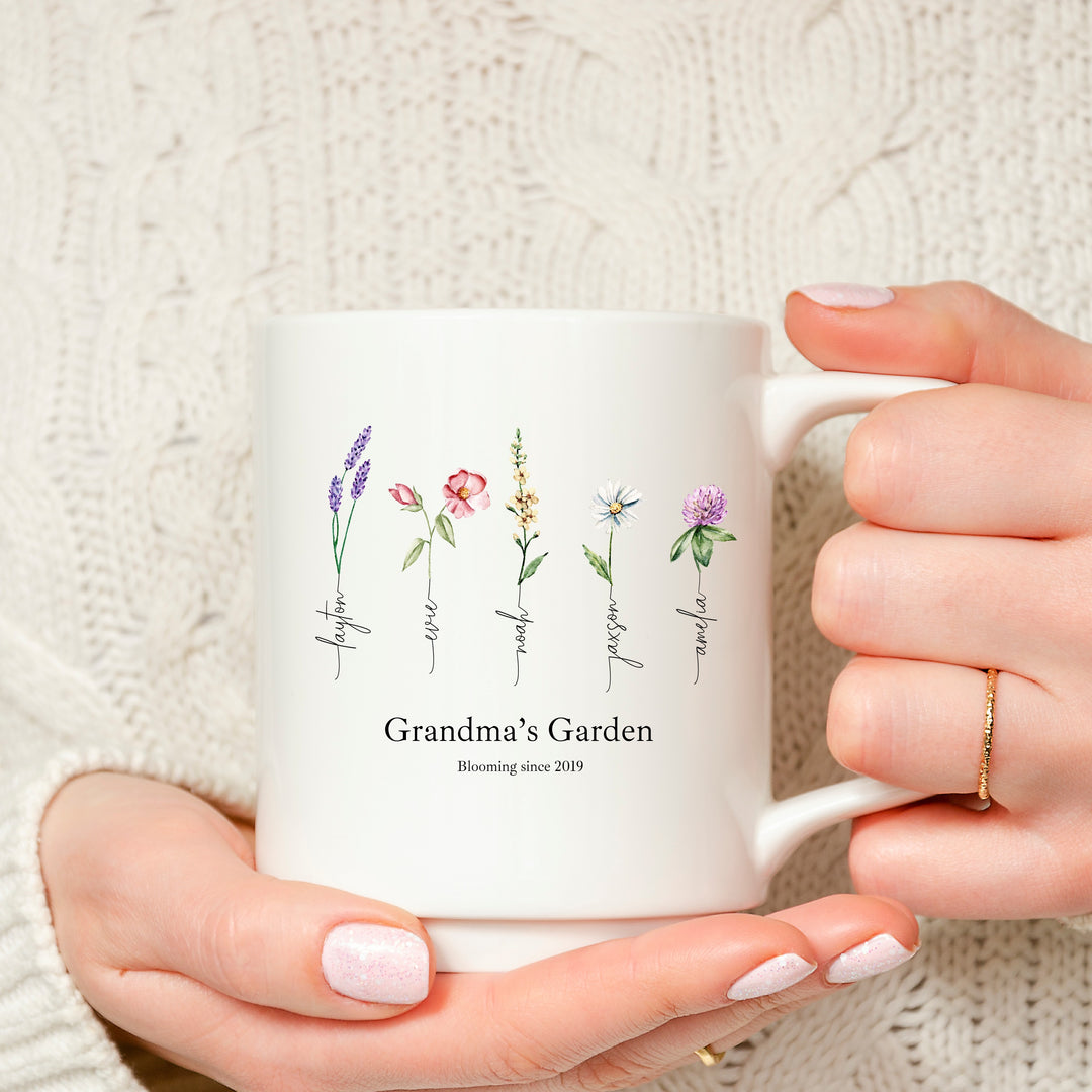 Personalised Flowers Garden Mug