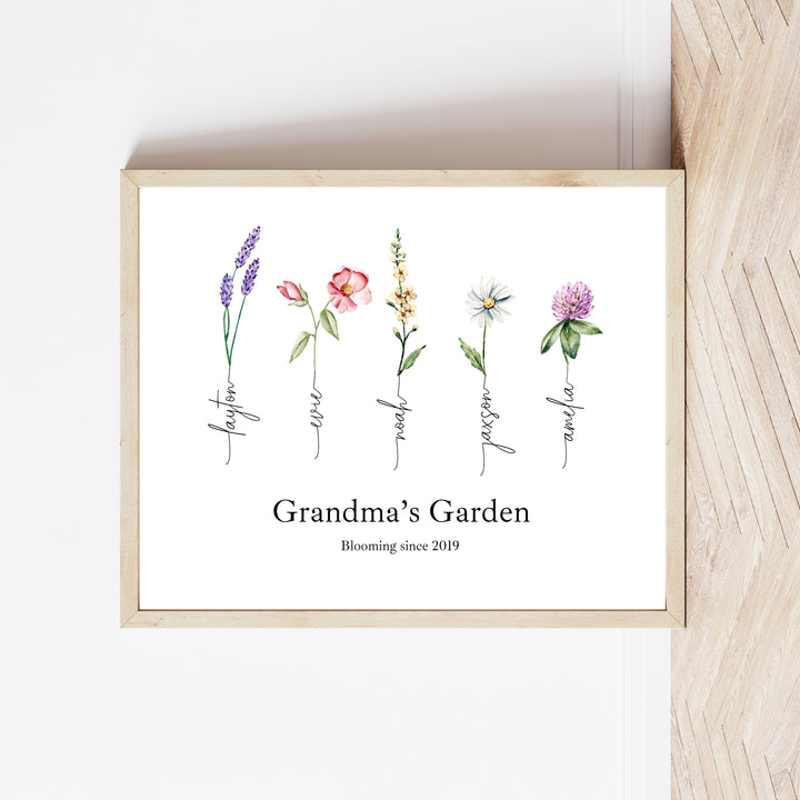 Personalised Grandma's Garden Mother's Day Poster