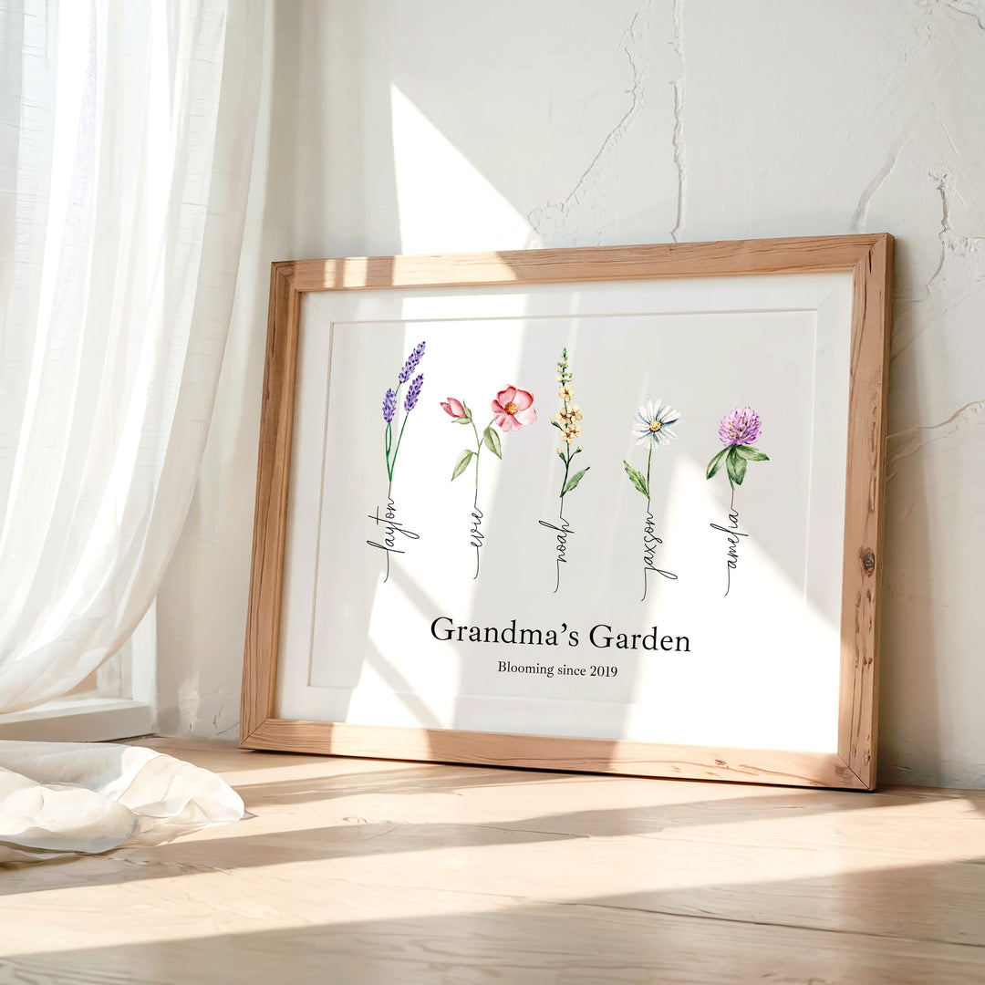 Personalised Grandma's Garden Mother's Day Poster
