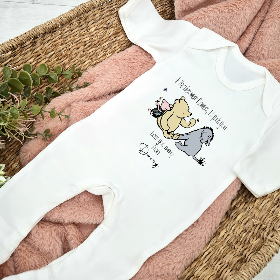 Personalised If Nannys Were Flowers I'd Pick You Babygrow/Vest