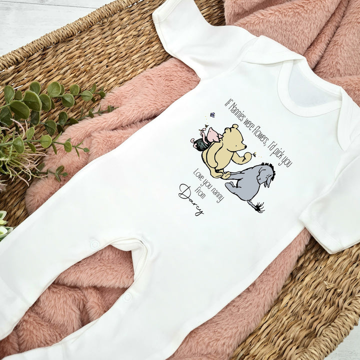 Personalised If Nannys Were Flowers I'd Pick You Babygrow/Vest