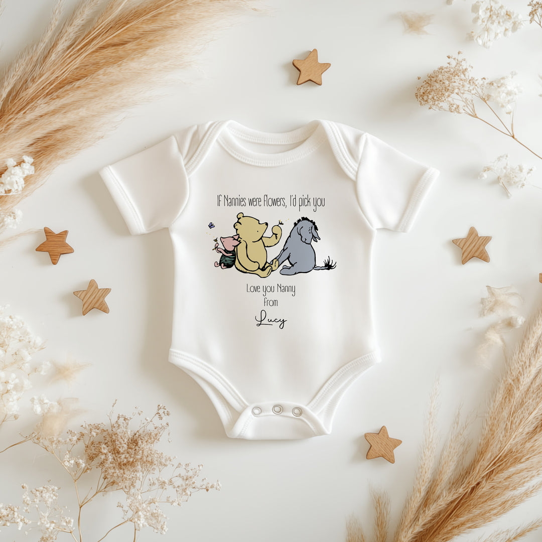 Personalised If Nannies Were Flowers I'd Pick You Babygrow/Vest