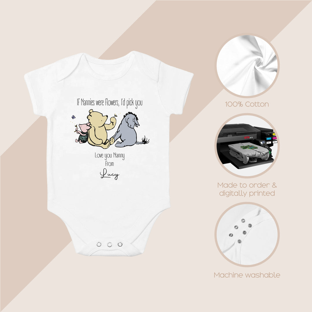 Personalised If Nannies Were Flowers I'd Pick You Babygrow/Vest