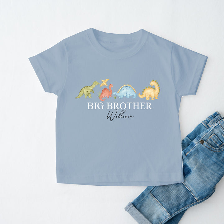 Personalised Little Dino Big Brother T-shirt