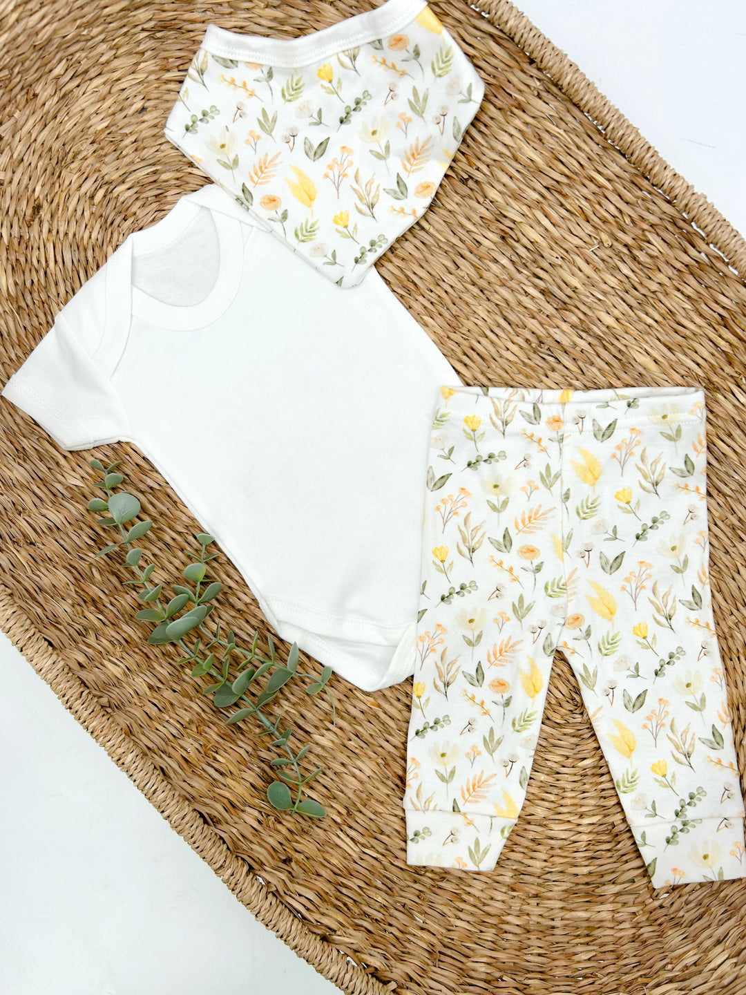 Personalised Spring Floral Babygrow with optional Hat, Headband & Bib