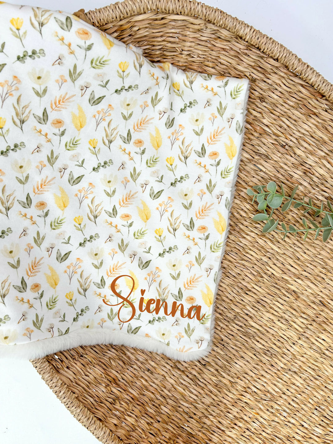 Personalised Spring Floral Double Sided Blanket