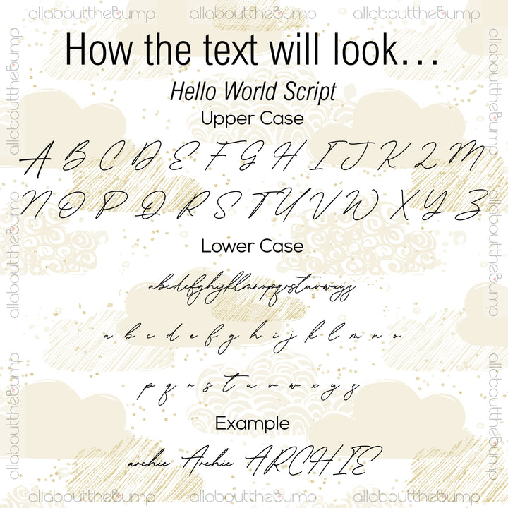 Personalised Unisex Beige Hello World Clothing Hamper Sets