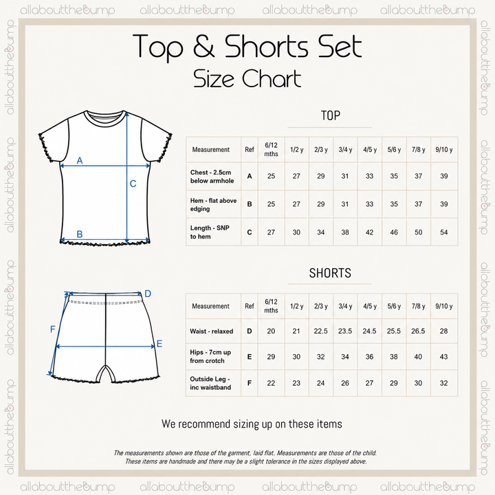 Bonjour Croissant Girls Frilly Ribbed Shorts Set