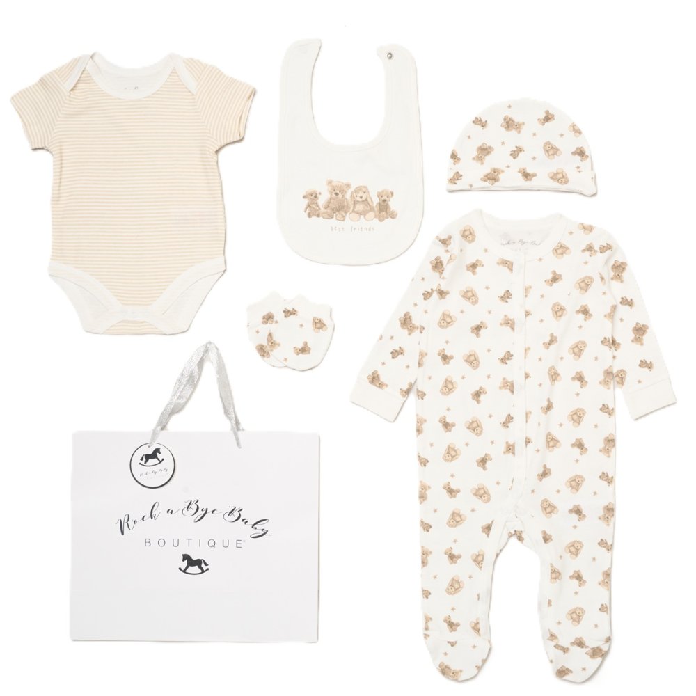 Unisex Bear Bunny and Bear Comforter Gift Hamper Set