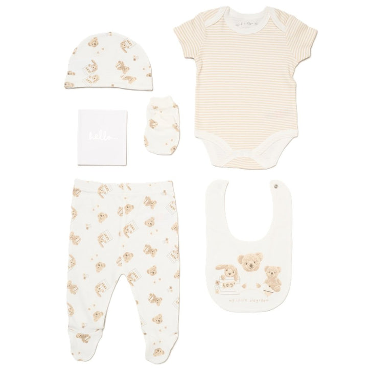 Unisex Beige Teddy Bear & Comforter Gift Hamper