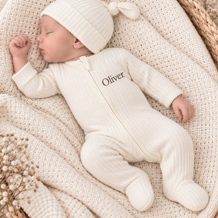 Personalised Simple Name Ribbed Coming Home Outfits