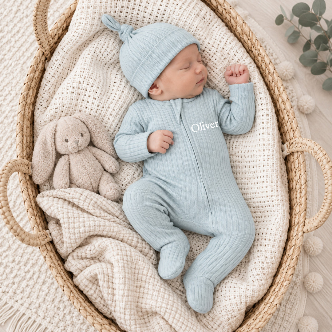 Personalised Simple Name Ribbed Coming Home Outfits