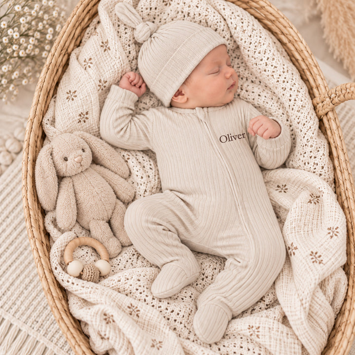 Personalised Simple Name Ribbed Coming Home Outfits