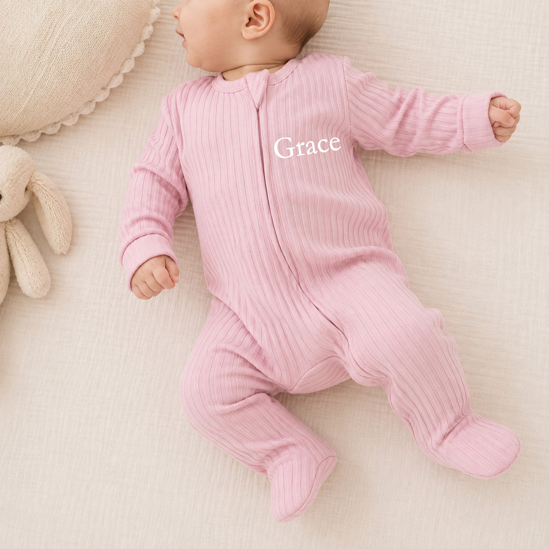 Personalised Simple Name Ribbed Coming Home Outfits
