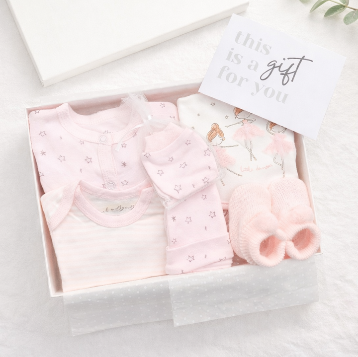 Girls Pink Star Ballerina Hamper Set