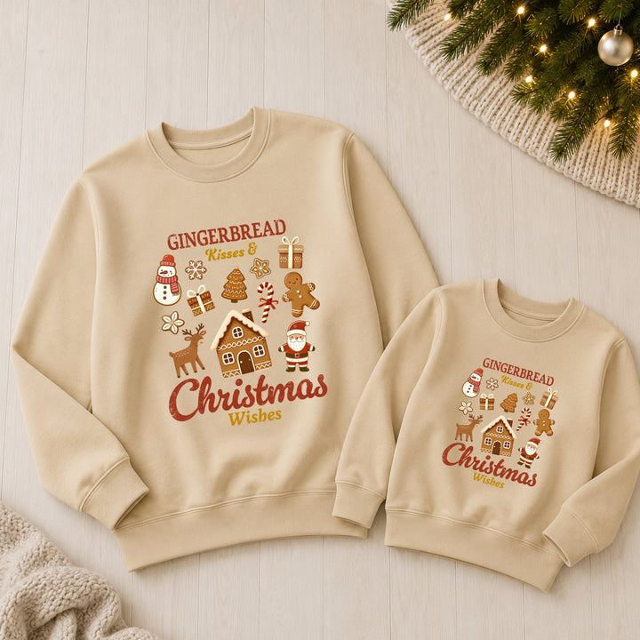 Family Matching Gingerbread Wishes Christmas Jumper