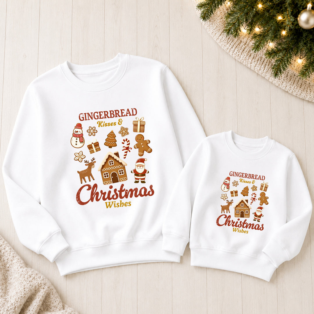 Family Matching Gingerbread Wishes Christmas Jumper