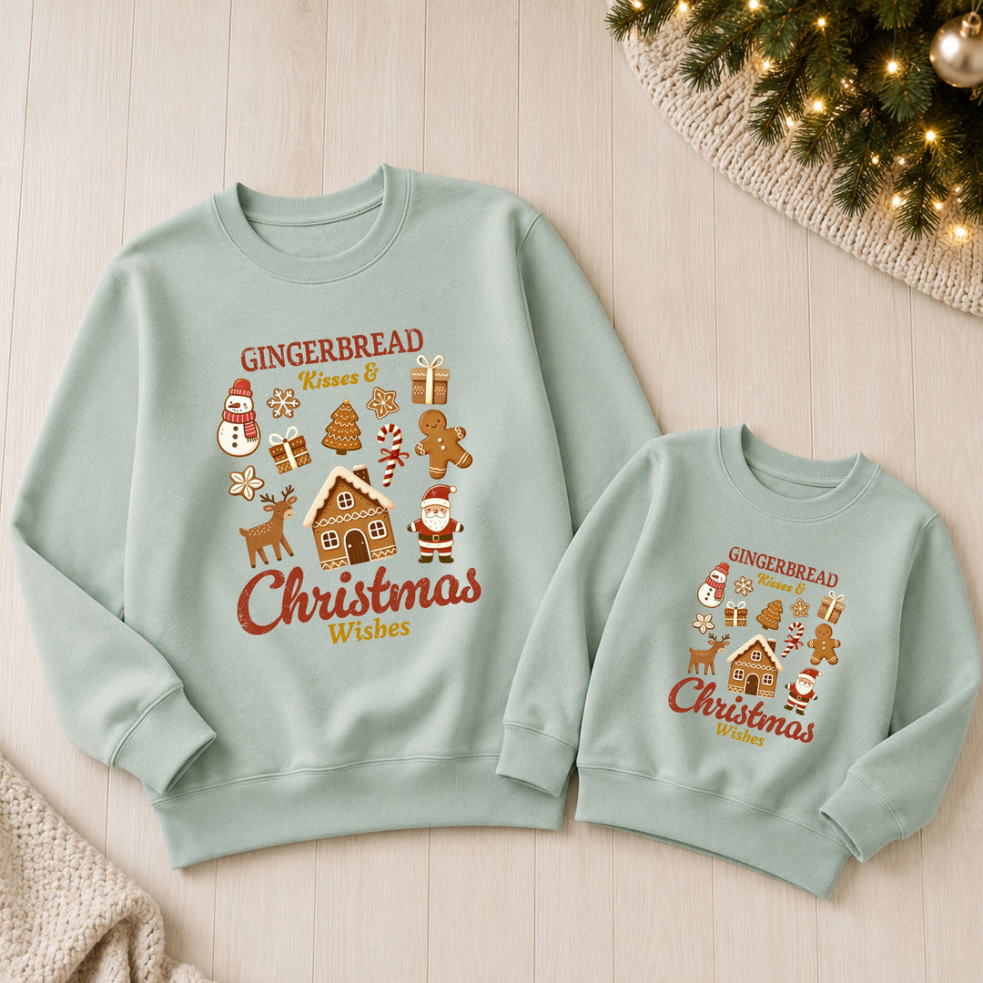 Family Matching Gingerbread Wishes Christmas Jumper